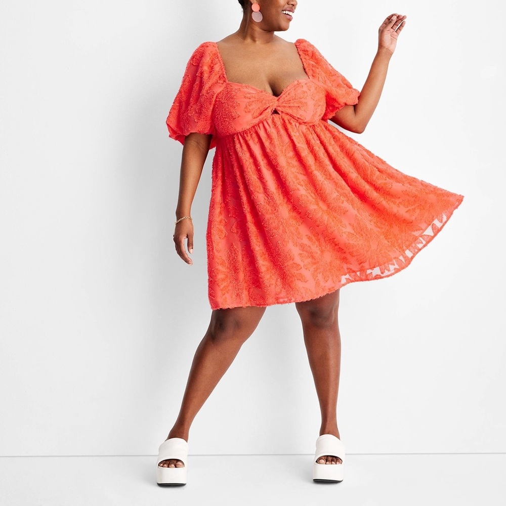 FUTURE COLLECTIVE X GABRIELLA KAREFA-JOHNSON Floral Puff Sleeve Dress Babydoll